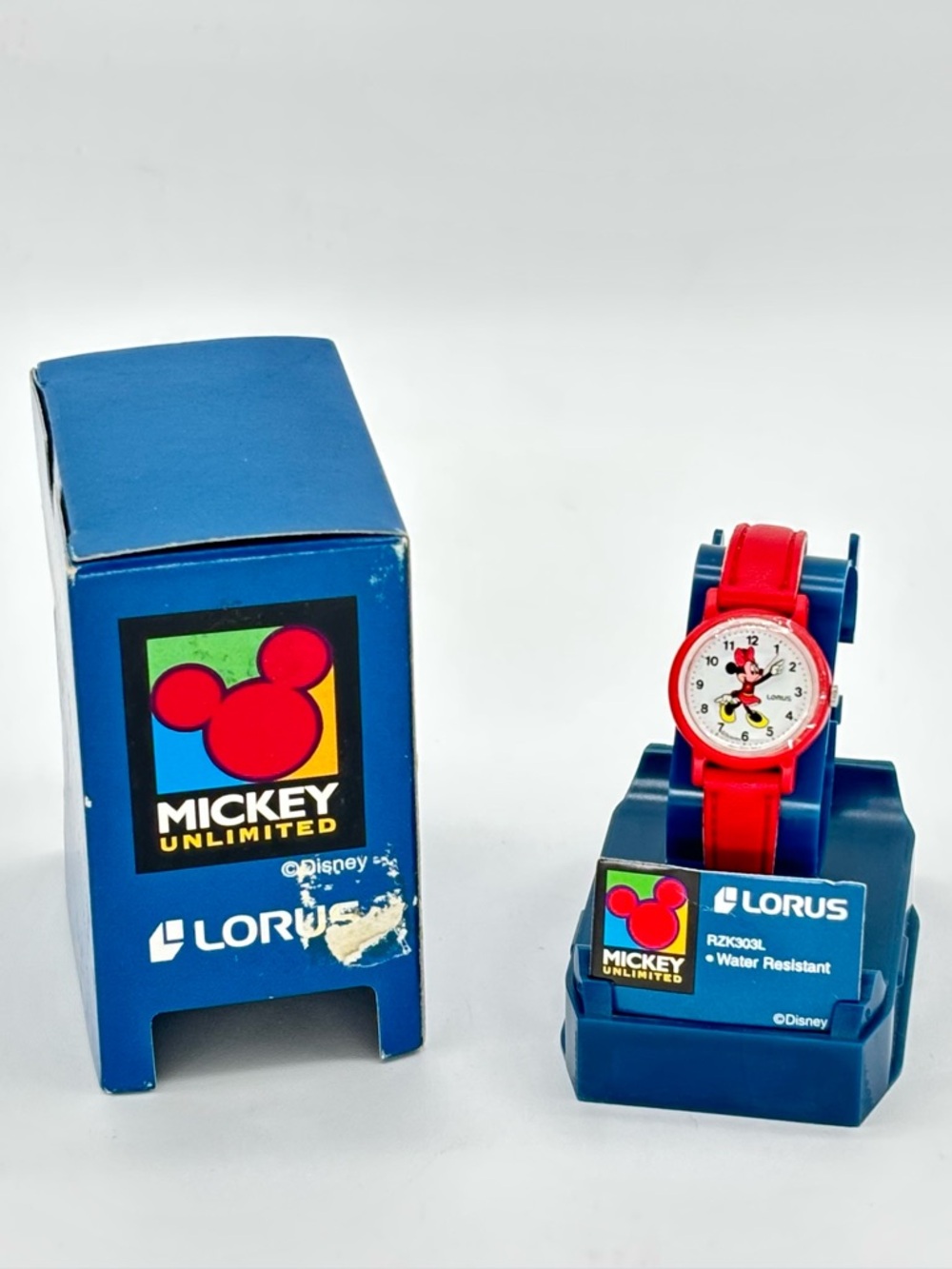 Vtg Lorus Disney Minnie Mouse Kids Watch Mickey Unlimited Quartz Red Y2K Retro